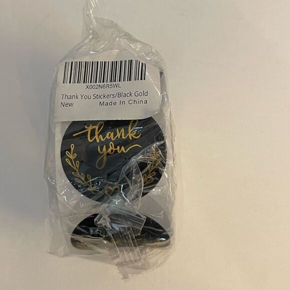 Thank You stickers Black and Gold - 1.5” roll of 500 NWT - Picture 8 of 8